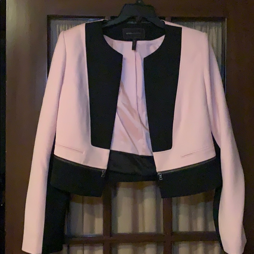 Pink and black BCBG Jacket. Waist length.